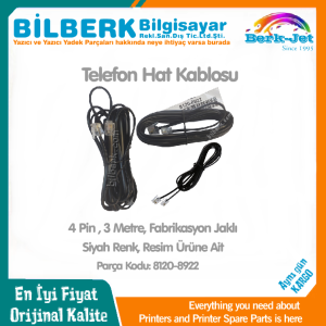 RJ11 ADSL Modem ve Telefon Hat Bağlantı Kablosu 3 Metre 4 Pin 8120-8922