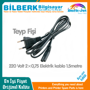 Teyp Fişi 1.5metre 2×0,75 Kordon 220 Volt Elektrik Kablo Teyp Radyo Adaptör Işıldak Yazıcı Adaptör Cord Cable