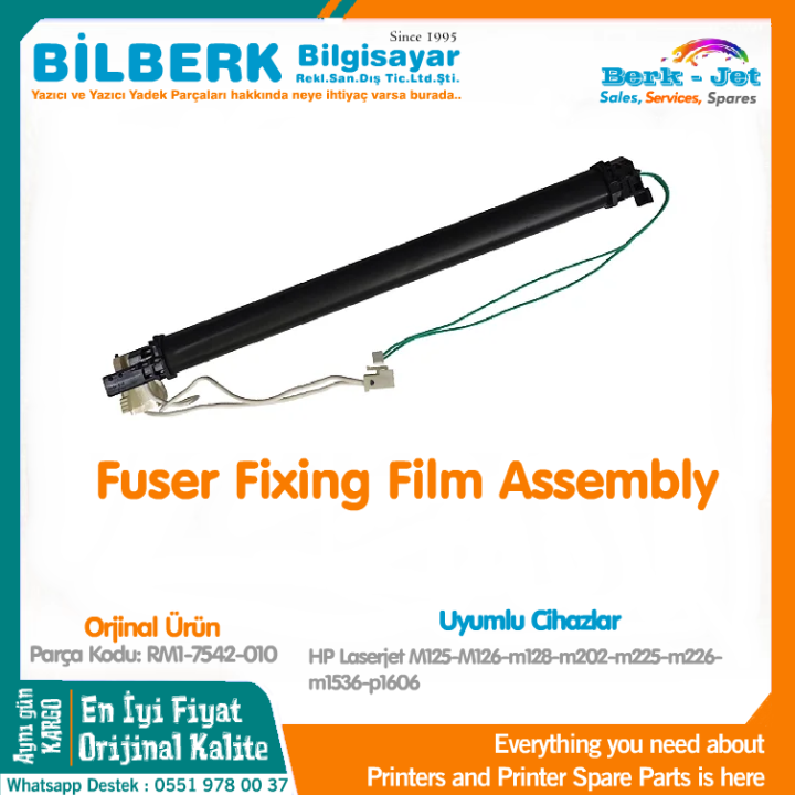 Fuser Isıtıcı ünitesi Hp Laserjet M125MFP - M126MFP - M127MFP Fuser Fixing Film Assy. RM1-7542-010